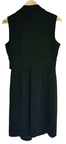 Donna Morgan Women Classy Black Wrap Sheath Career Dress Size 12 - Picture 7 of 11